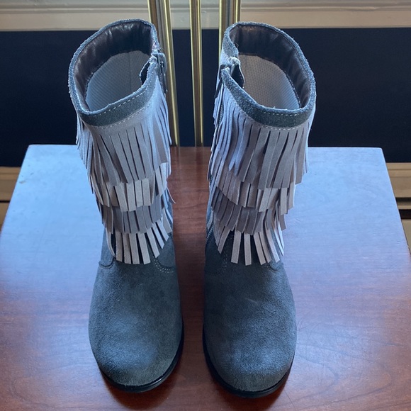 L’Amour Sierra Leather Fringe Tall Boot, Size 10 - Picture 3 of 12